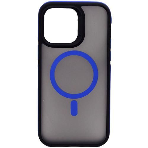 Чехол - накладка совместим с iPhone 15 Pro Max (6.7") "Mystery" с Magsafe пластик+силикон синий