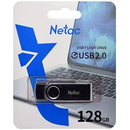 128GB USB 2.0 Flash Drive NETAC U505 черный/серебро (NT03U505N-128G-20BK)