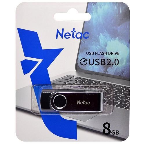 8GB USB 2.0 Flash Drive NETAC U505 черный/серебро (NT03U505N-008G-20BK)