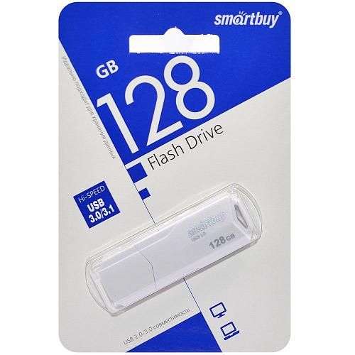 128GB USB 3.0/3.1 Flash Drive SmartBuy Clue белый (SB128GBCLU-W3)