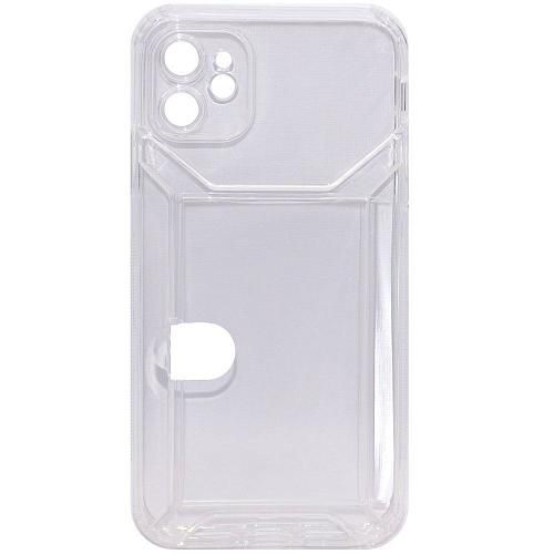 Чехол - накладка совместим с iPhone 11 (6.1") силикон прозрачный с кардхолдером Вид 2