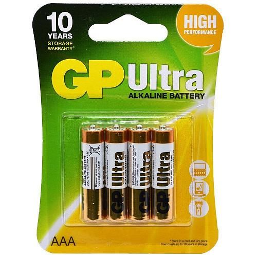 Батарейка AAA LR03 алкалиновая GP Ultra (блистер/4шт)