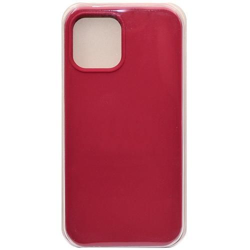 Чехол - накладка совместим с iPhone 12/12 Pro (6.1") "Soft Touch" бордовый 25 /с логотипом/