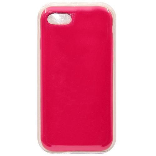 Чехол - накладка совместим с iPhone 7/8/SE "Soft Touch" ярко-розовый 65 /с логотипом/