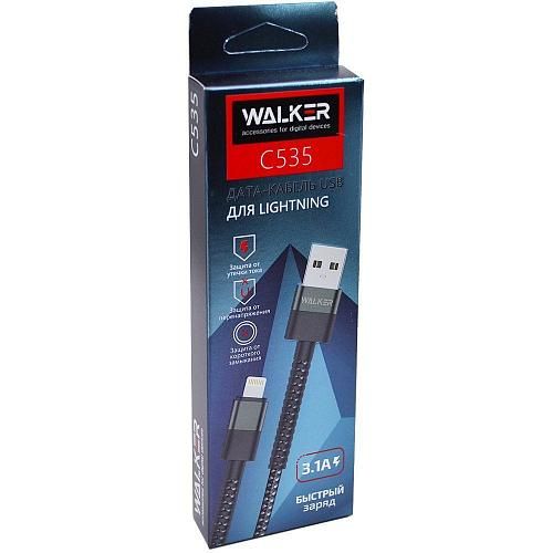 Кабель USB - Lightning 8-pin WALKER C535 черный (1м)