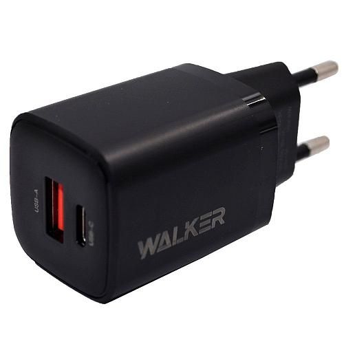 СЗУ USB-С 3,0А (USB, TYPE-C, QC 3.0, PD, 30W) WALKER WH-60 черный
