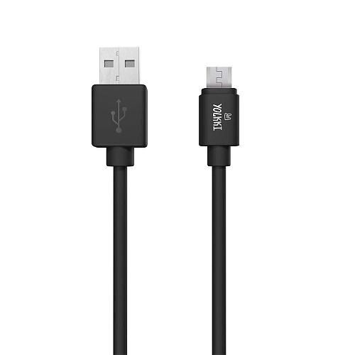 Кабель USB - micro USB YOLKKI Standart 02 pack черный (1м) /max 2,1A/