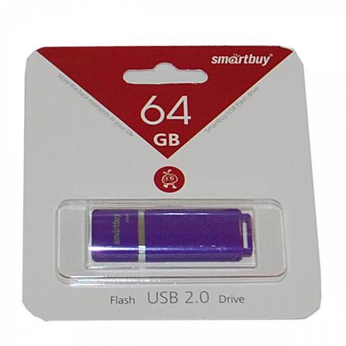 64GB USB 2.0 Flash Drive SmartBuy Quartz фиолетовый (SB64GBQZ-V) 