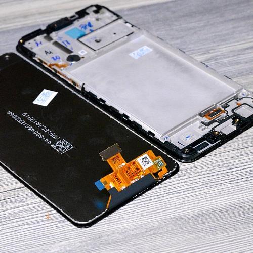 Дисплей совместим с Samsung SM-A217F/Galaxy A21s + тачскрин в рамке черный Oриг 100% Service Pack 