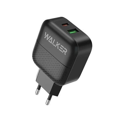 СЗУ USB-С 3,0А (USB, TYPE-C, QC 3.0, PD, 18W) WALKER WH-37 черный