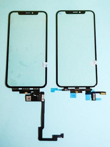 Тачскрин (Сенсор дисплея) совместим с iPhone Xs + OCA черный orig Factory (длинный шлейф)
