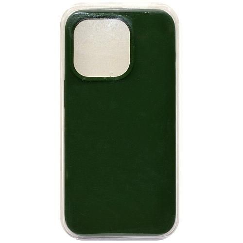 Чехол - накладка совместим с iPhone 14 Pro "Soft Touch" темно-зеленый 52 /с логотипом/