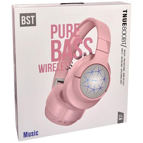 Наушники накладные Bluetooth BST-800 with light розовый