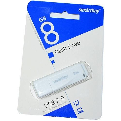 8GB USB 2.0 Flash Drive SmartBuy LM05 белый (SB8GBLM-W)