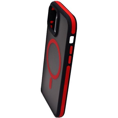 Чехол - накладка совместим с iPhone 11 (6.1") "Mystery" с Magsafe пластик+силикон красный