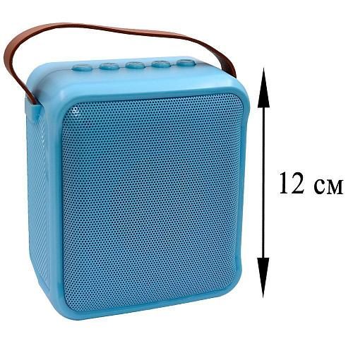 Колонка портативная RK02 + микрофон синий /повреждена упаковка/
