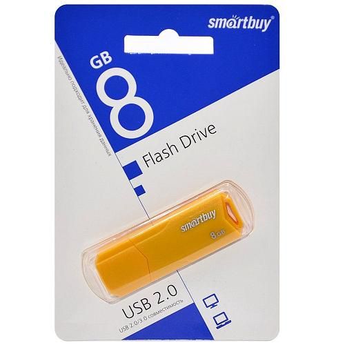 8GB USB 2.0 Flash Drive SmartBuy Clue желтый (SB8GBCLU-Y)