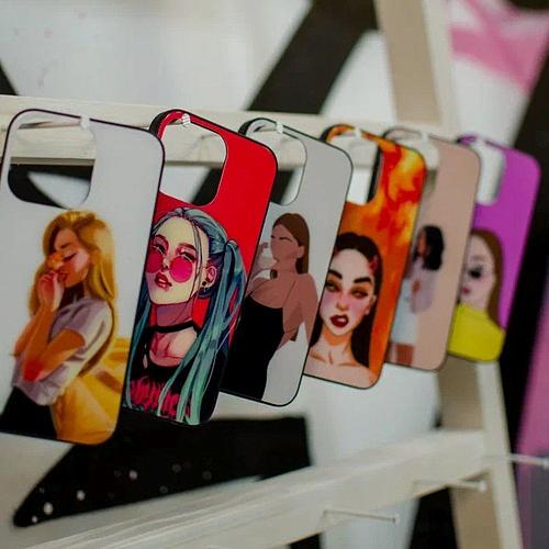 Чехол - накладка совместим с Samsung Galaxy A04/A13 5G "Glass" Girls Вид 02