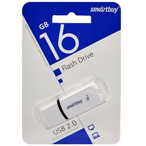 16GB USB 2.0 Flash Drive SmartBuy Paean белый (SB16GBPN-W)