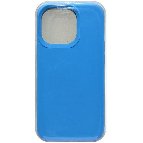Чехол - накладка совместим с iPhone 15 Pro "Soft Touch" голубой 16 /с логотипом/