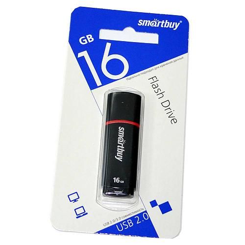 16GB USB 2.0 Flash Drive SmartBuy Crown черный COMPACT (SB16GBCRW-K_C)