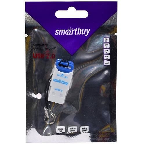 Картридер Micro SD - USB SMARTBUY SBR-707-B голубой