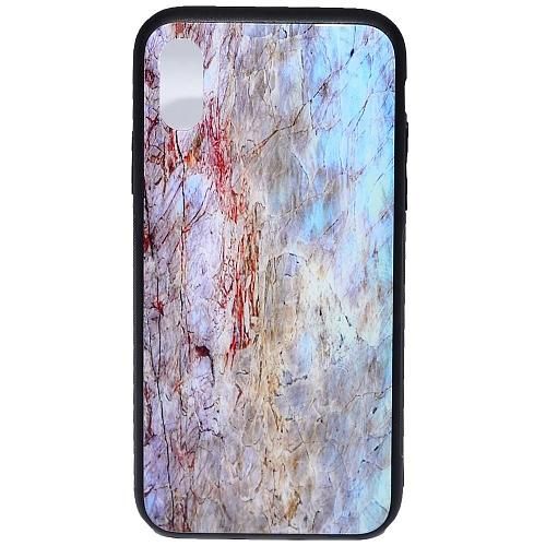 Чехол - накладка совместим с iPhone X/Xs "Glass" Мрамор Вид 04