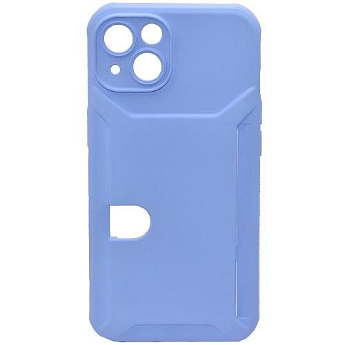 Чехол - накладка совместим с iPhone 13 (6.1") "Cardholder" Вид 2 силикон голубой