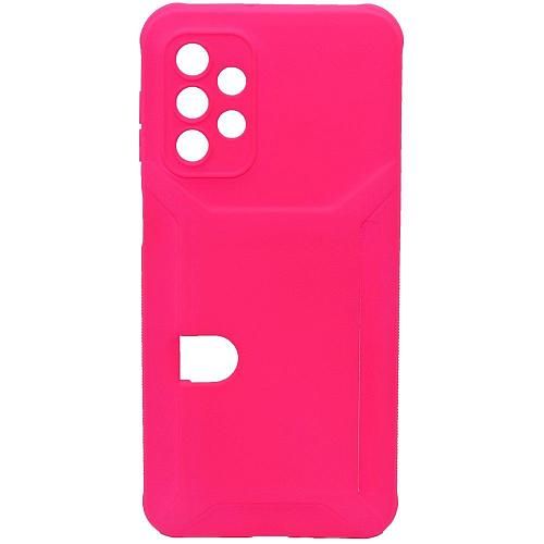 Чехол - накладка совместим с Samsung Galaxy A23 4G "Cardholder" Вид 2 силикон ярко-розовый