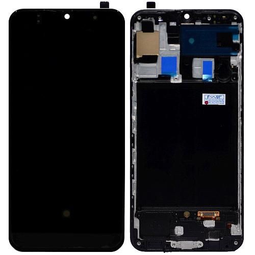 Дисплей совместим с Samsung SM-A505F/Galaxy A50 (2019) + тачскрин в рамке черный OLED
