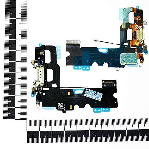Шлейф совместим с iPhone 7 + разъем зарядки белый orig Factory