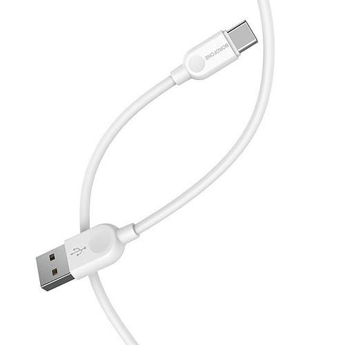 Кабель USB - TYPE-C BOROFONE BX14 белый (2м)/повреждена упаковка/