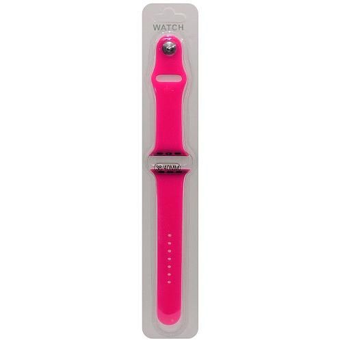 Ремешок совместим с Apple Watch (38/40/41 мм) силикон ML ярко-розовый