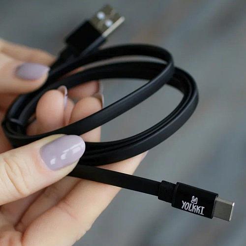 Кабель USB - TYPE-C YOLKKI Trend 01 черный (1м) /max 2A/