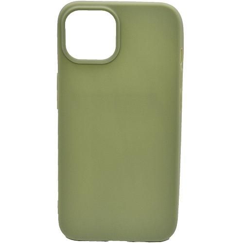 Чехол - накладка совместим с iPhone 14 Plus YOLKKI Alma силикон матовый зеленый (1мм)