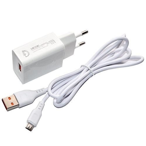 СЗУ micro USB 2,4A (1USB) DENMEN DC01V белый