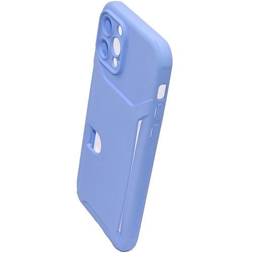 Чехол - накладка совместим с iPhone 12 Pro "Cardholder" Вид 2 силикон голубой
