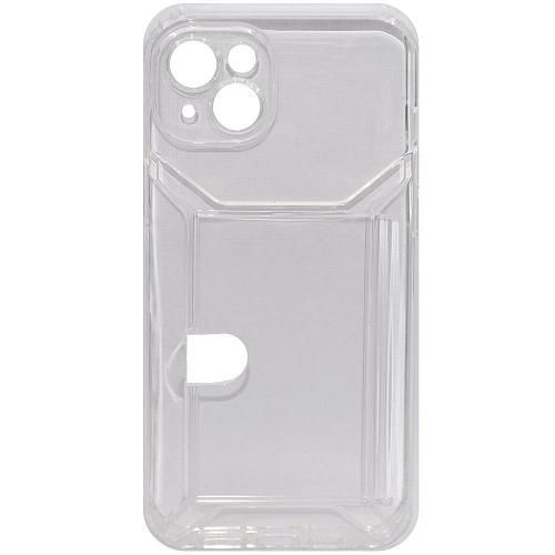 Чехол - накладка совместим с iPhone 14 Plus силикон прозрачный с кардхолдером Вид 2