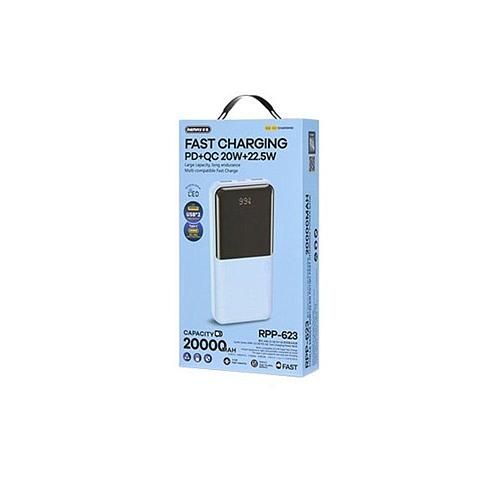 Аккумулятор внешний 20000mA REMAX Cynlle RPP-623 (2USB, Type-C, QC 22.5W, PD 20W) голубой