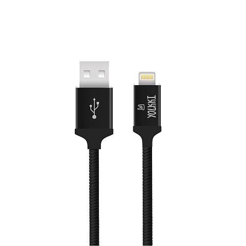 Кабель USB - Lightning 8-pin YOLKKI Pro 03 черный (1м) /max 2,1A/