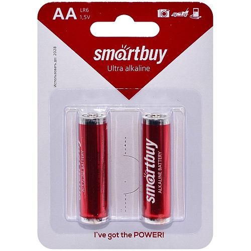 Батарейка AA LR6 алкалиновая SmartBuy (коробка 24шт/по 2шт в блистере)
