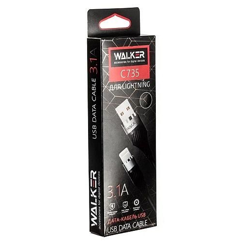 Кабель USB - Lightning 8-pin WALKER C735 серый (1м) /3,1А/