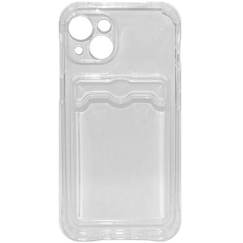 Чехол - накладка совместим с iPhone 13 (6.1") cиликон прозрачный с кардхолдером