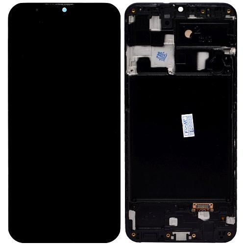 Дисплей совместим с Samsung SM-A205F/Galaxy A20 (2019) + тачскрин в рамке черный OLED