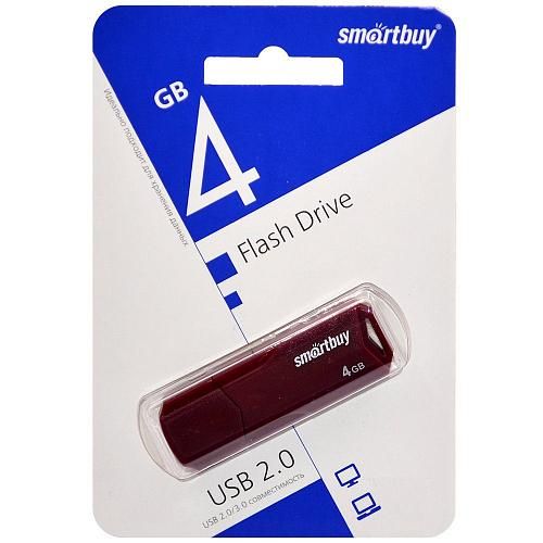 4GB USB 2.0 Flash Drive SmartBuy Clue бургунди (SB4GBCLU-BG)