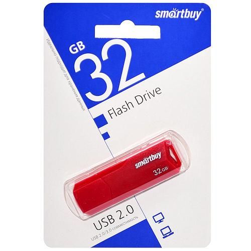 32GB USB 2.0 Flash Drive SmartBuy Clue красный (SB32GBCLU-R)