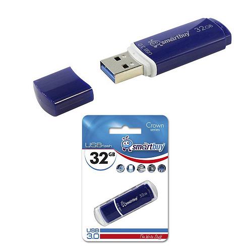 32GB USB 3.0 Flash Drive SmartBuy Crown синий (SB32GBCRW-Bl)
