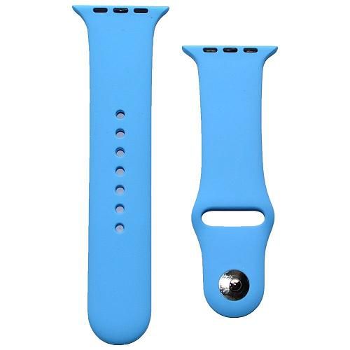 Ремешок совместим с Apple Watch (42/44/45/49 мм) силикон SM ярко-голубой 