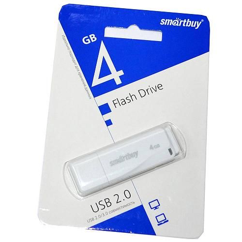 4GB USB 2.0 Flash Drive SmartBuy LM05 белый (SB4GBLM-W)