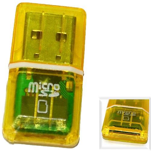 Картридер Micro SD - USB желтый